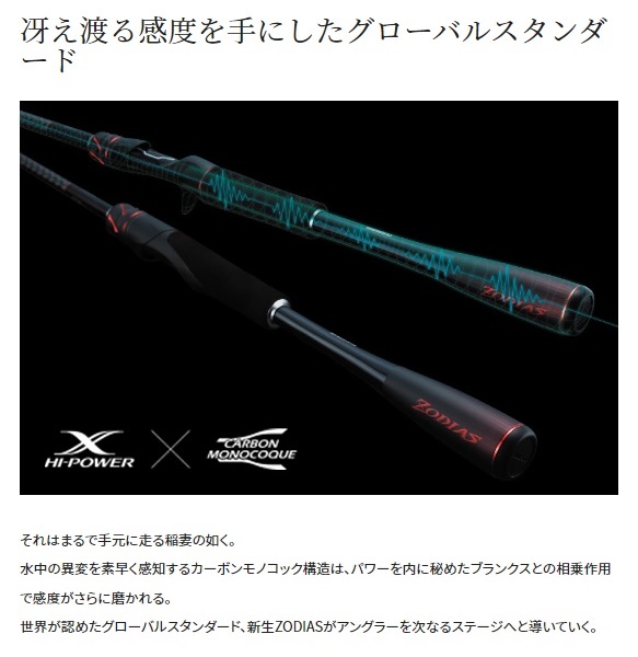 シマノ バスロッド 20ゾディアス 264ML-2(スピニング 2ピース): 竿