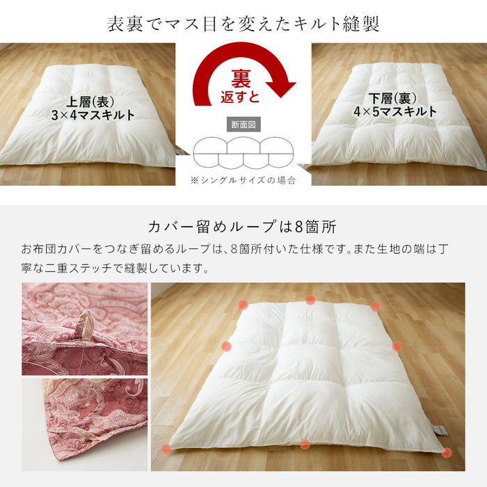 羽毛布団 二層式 シングル ポーランド産ホワイトマザーグース95