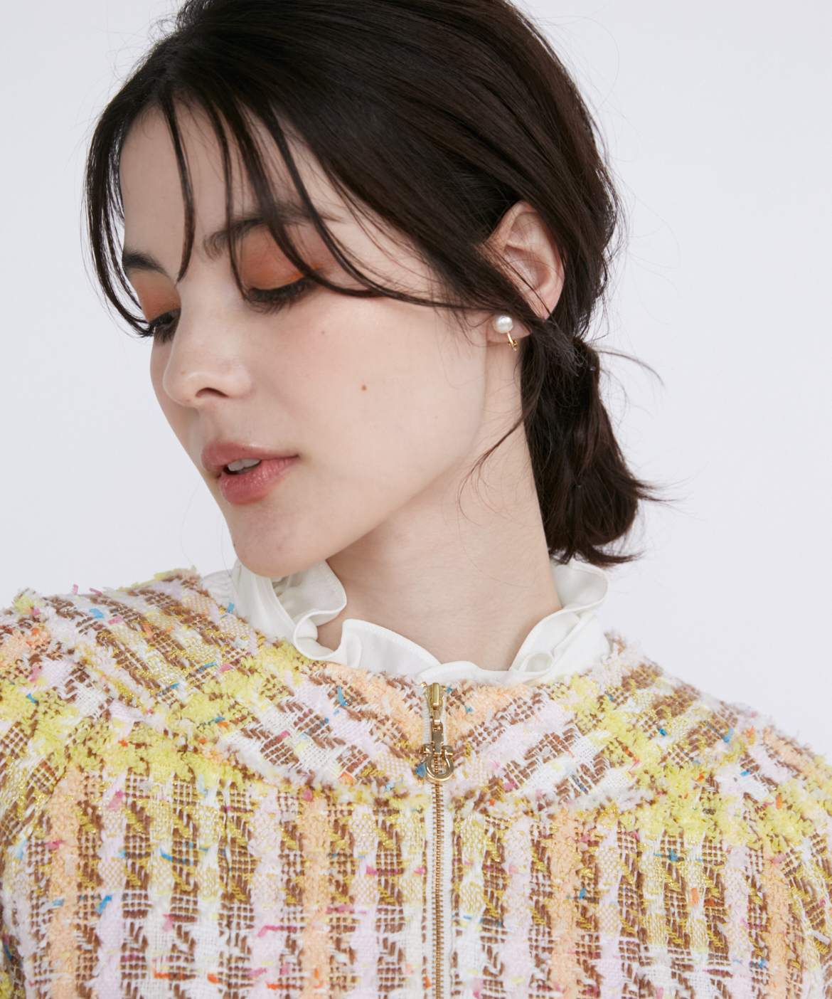 M Maglie le cassetto》コットンキャンディーツイードジャケット｜M