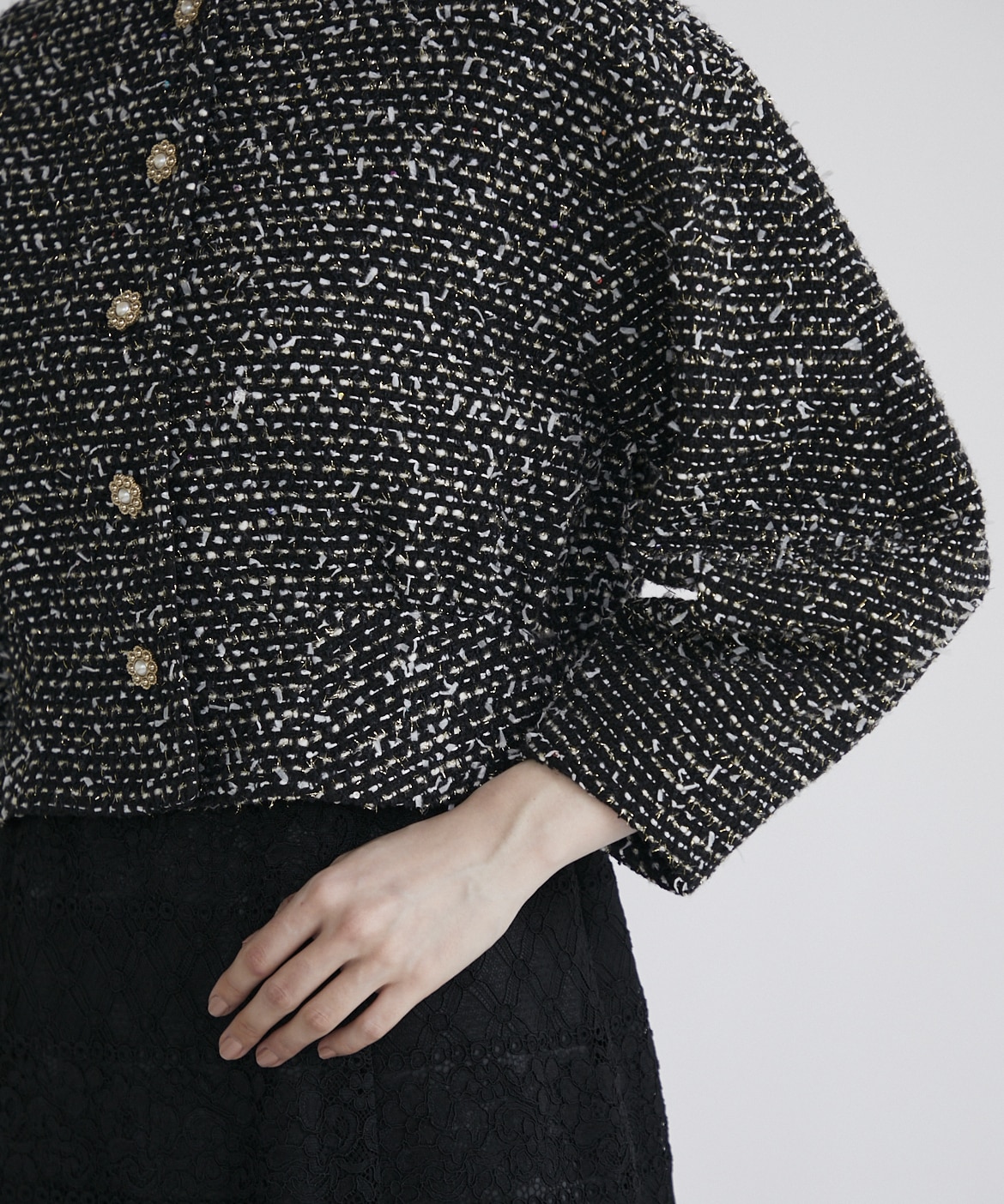 M Maglie le cassetto》スパンコールツイードジャケット｜M Maglie le
