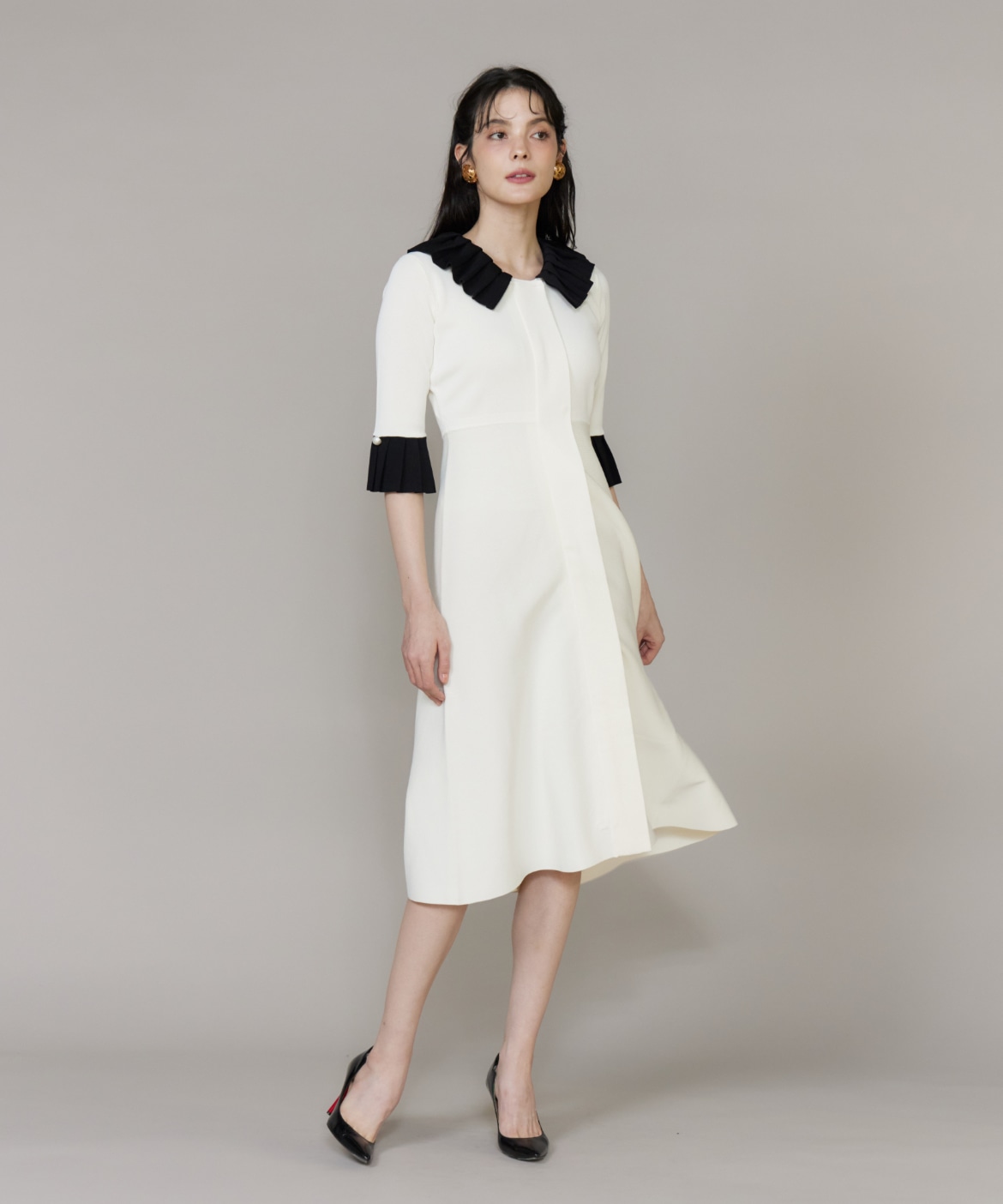 M Maglie le cassetto×冨張愛》華やかプリーツ今どきモードニット