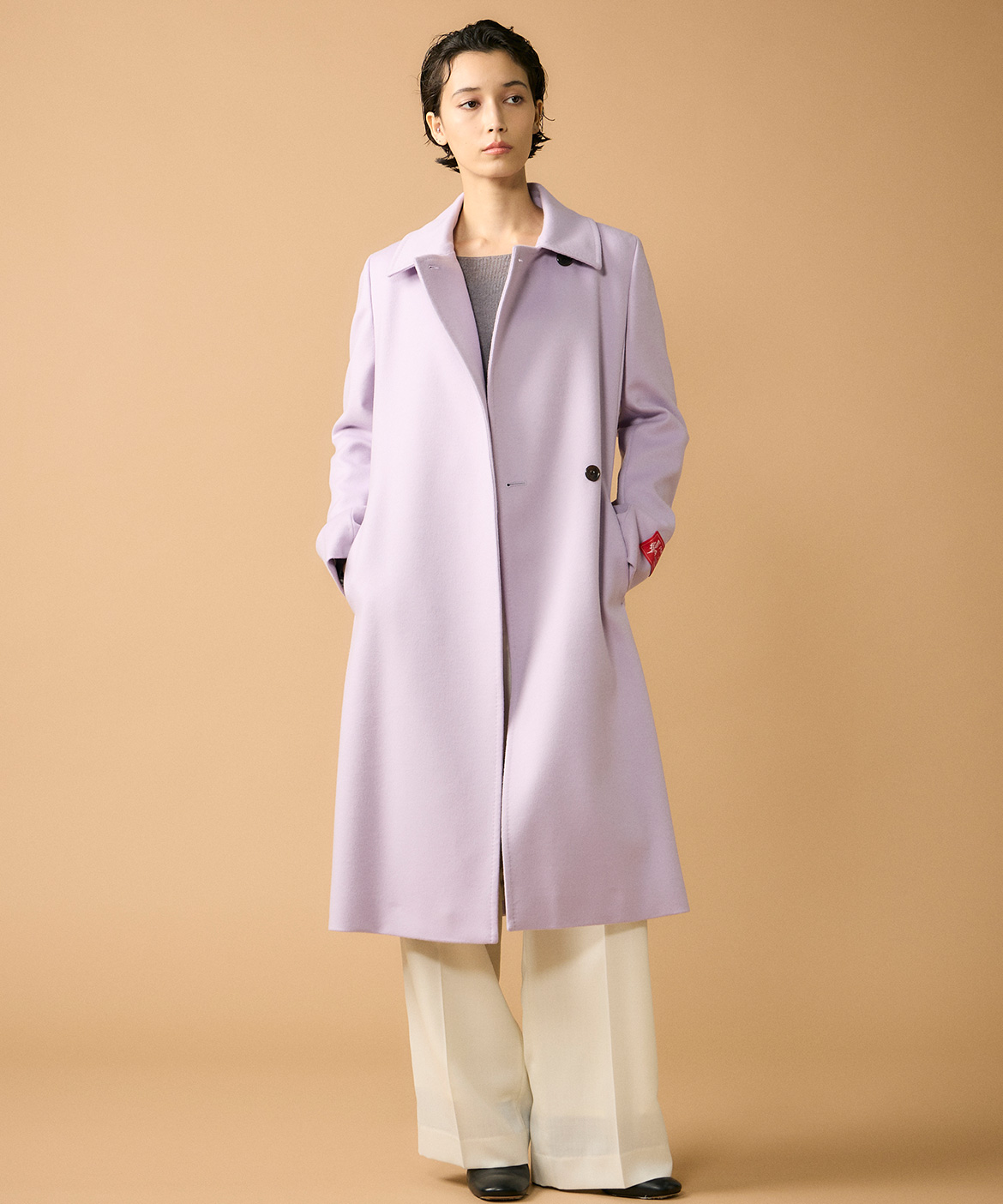 大きいサイズ》《CONTESSA》カシミヤラップコート《PIACENZA》｜INED L