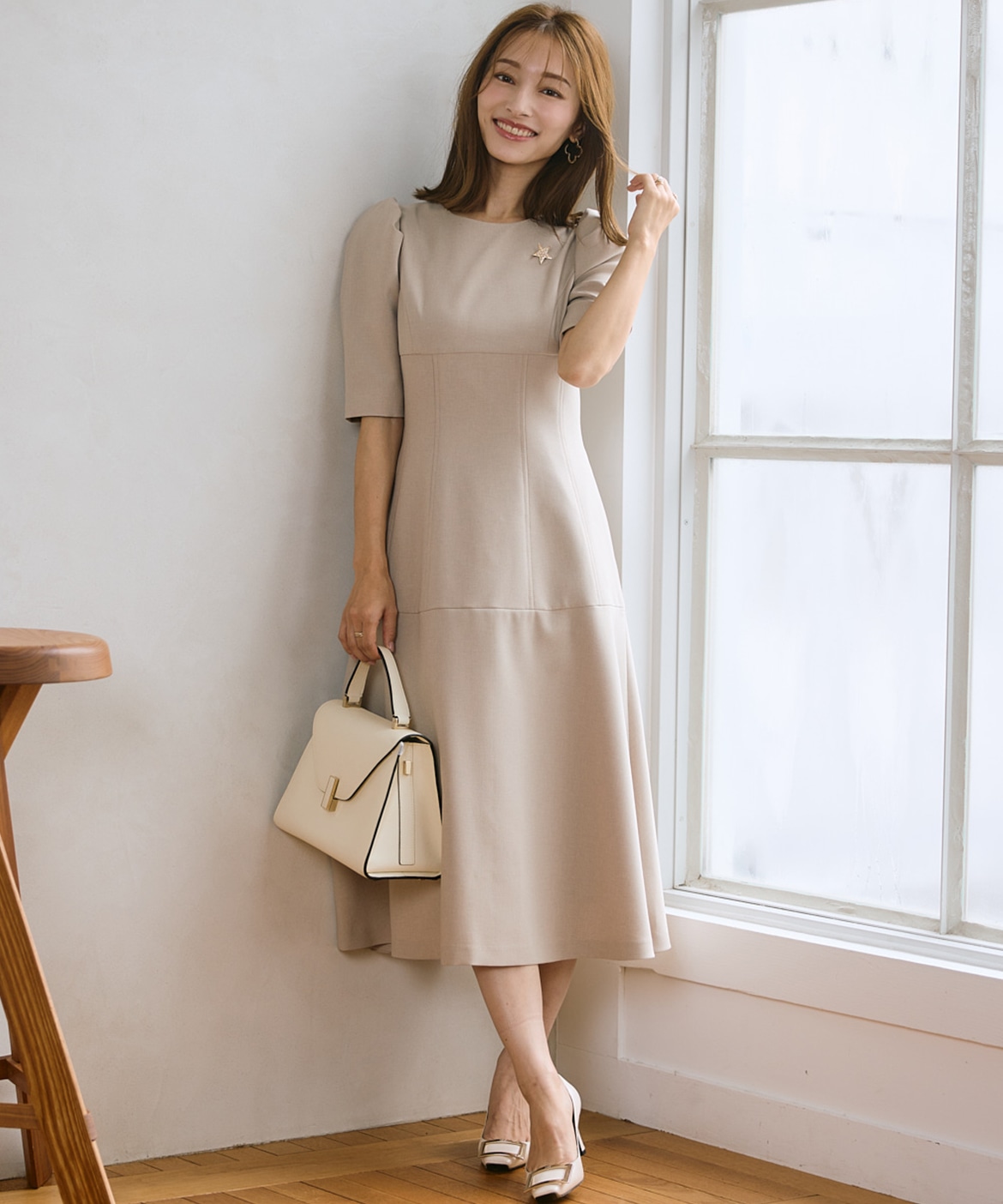 M Maglie le cassetto×吉田理紗》クチュールシルエットワンピース｜M