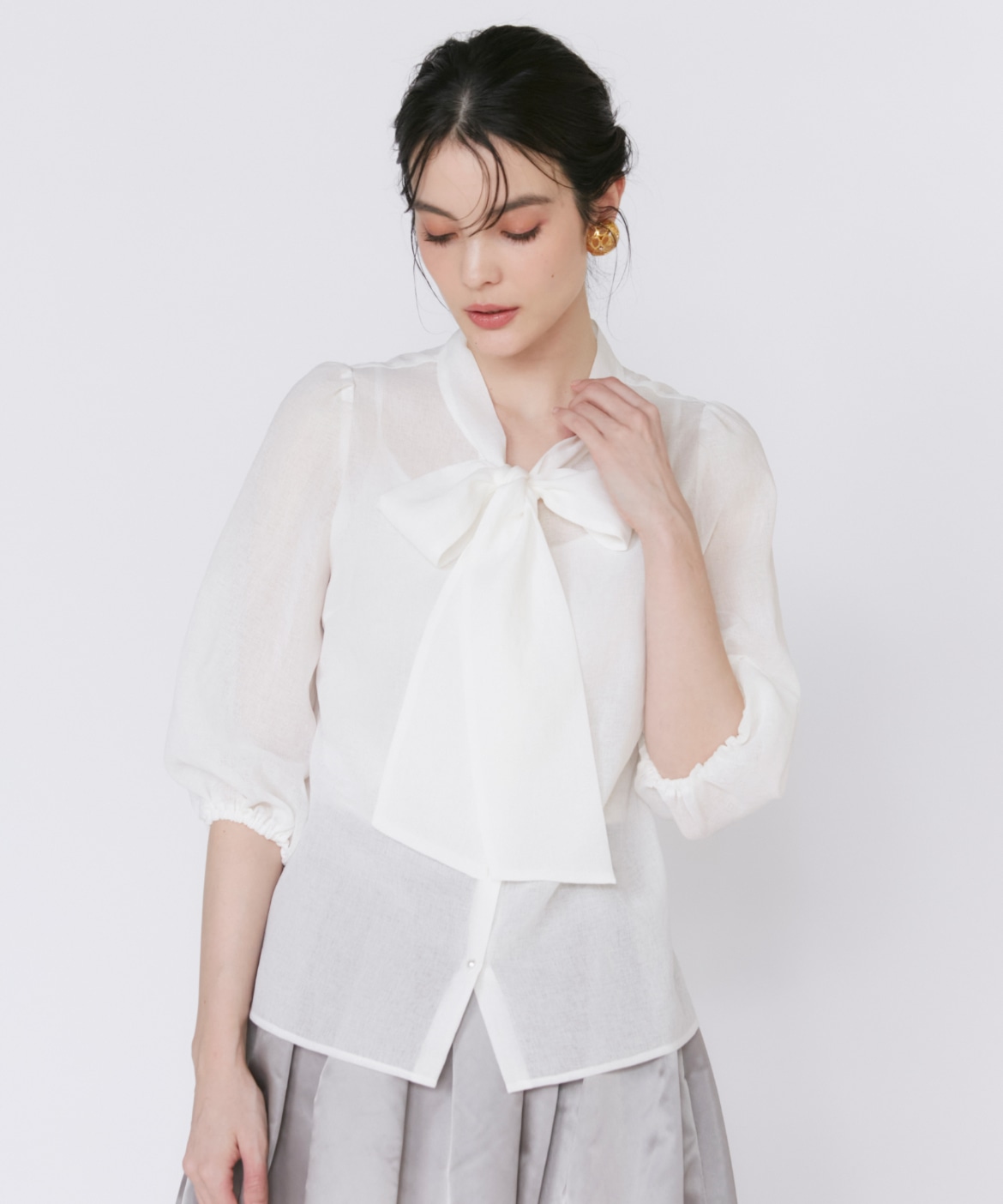 シアーボウタイブラウス｜Maglie le cassetto（マーリエ ル カセット