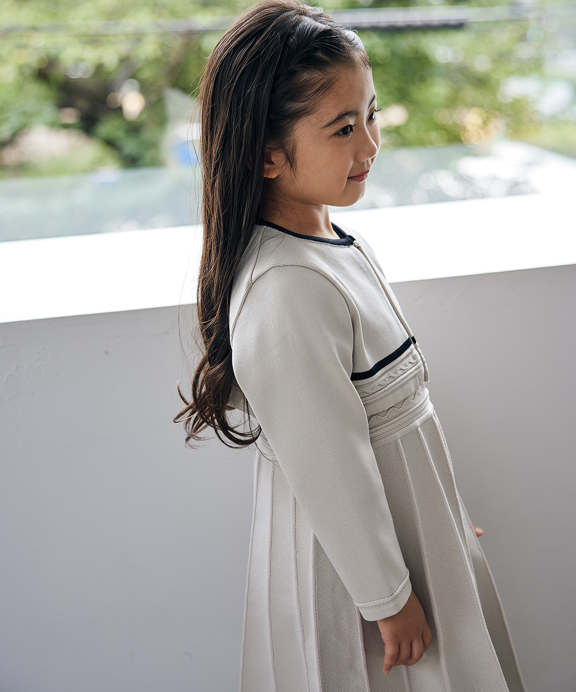 M Maglie le cassetto fiorelino》バイカラーカーディガン《Kids》｜M