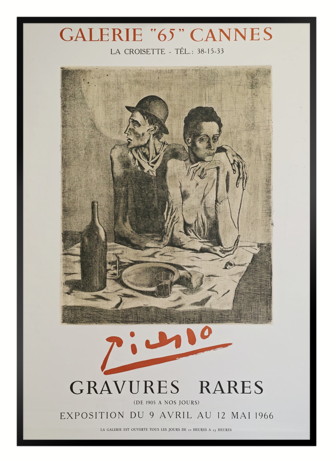 ピカソ「Gravures Rares」1966 ヴィンテージ・ポスター額装品 – BLUE