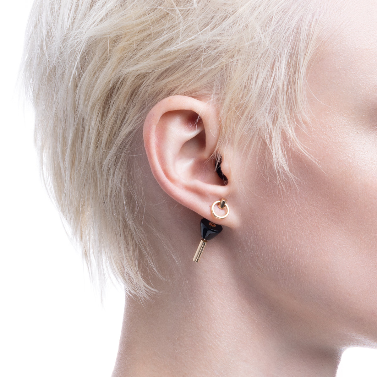 SPEAR ドアノッカー ピアス Sサイズ / オニキス