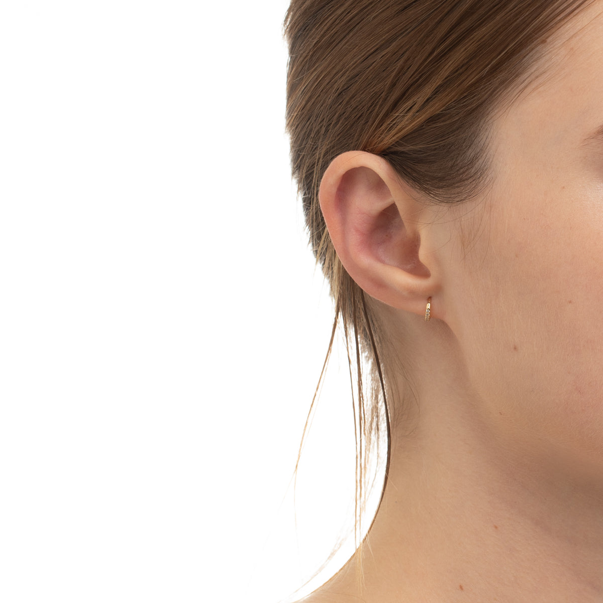 K18 MANHATTAN ダイヤモンド フープ ピアス XS サイズ