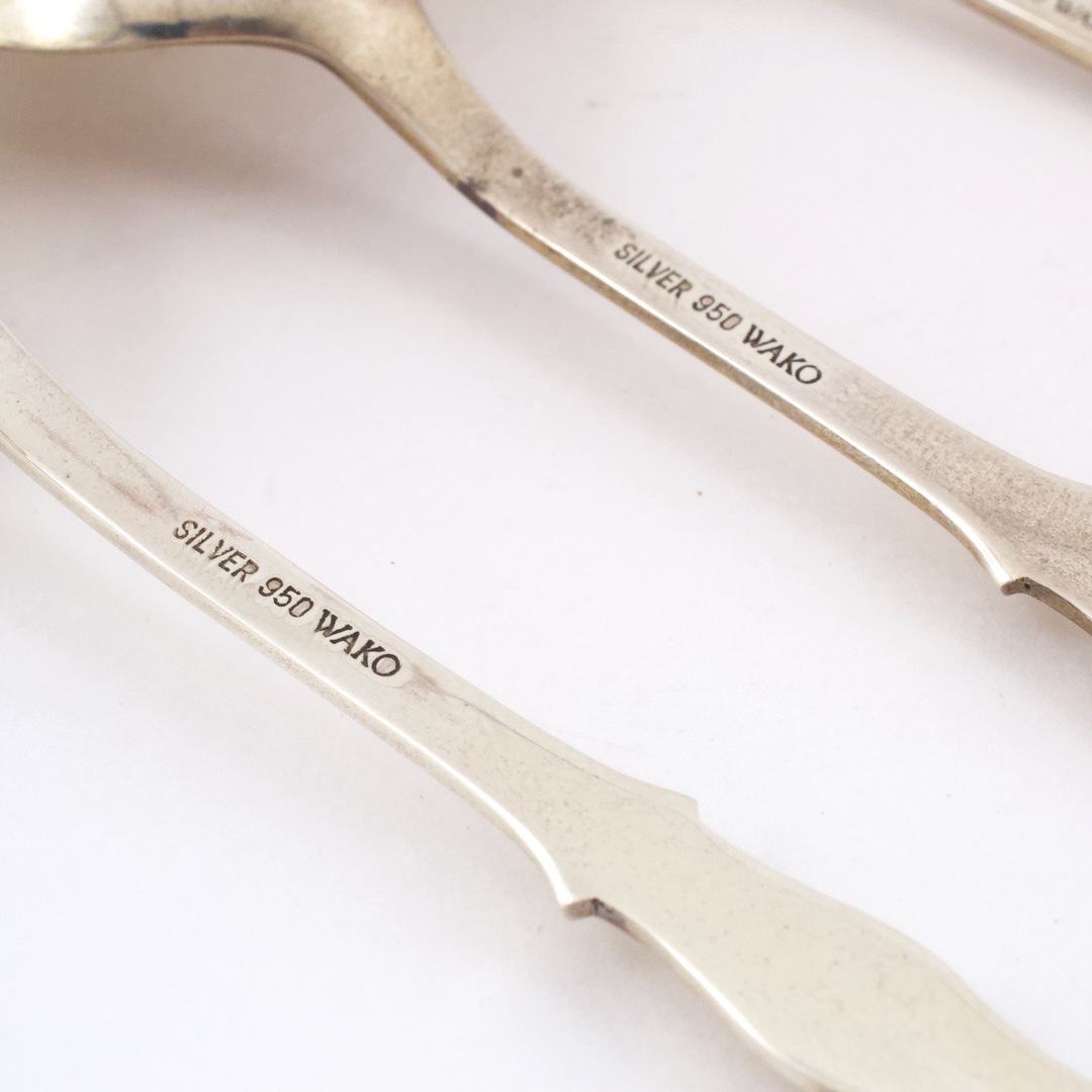 SILVER 950 WAKO スプーン3本、フォーク1本 セット（箱なし