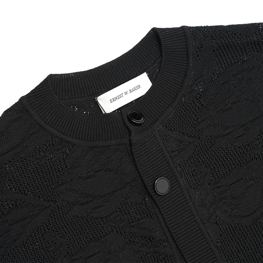 JKPT STORE / CROCHET ROSE CARDIGAN BLACK