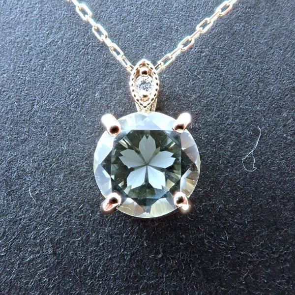 さくらインカット】K18グリーンアメジスト1.50ct ペンダント