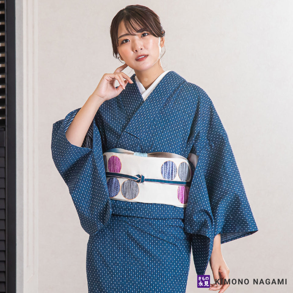 八寸名古屋帯 お仕立て済 西陣 三幸織物 モダンドット柄 – きもの永見
