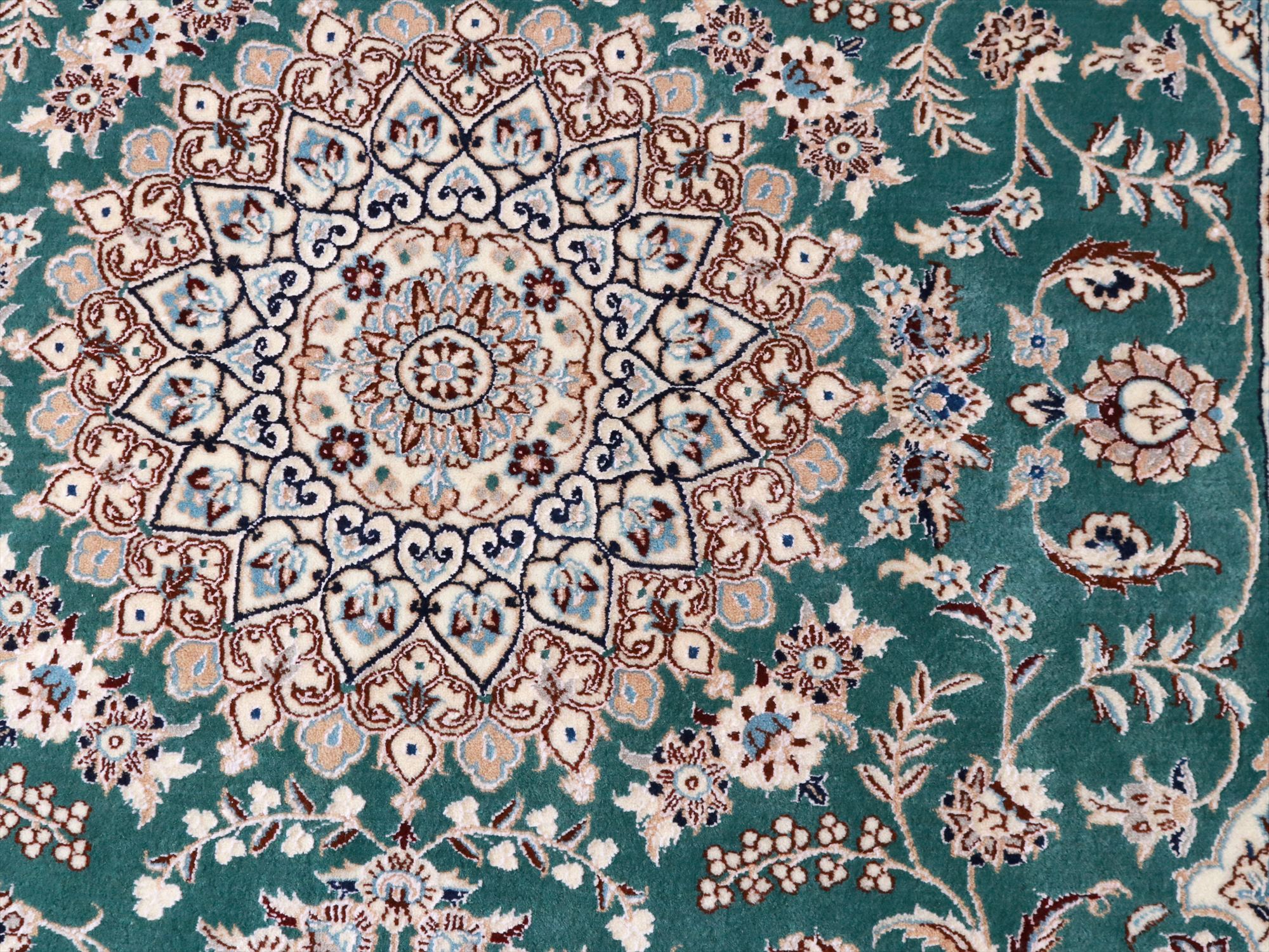 キリムスタイル / ペルシャ絨毯 ナイン産 ハビビアン工房150×110cm