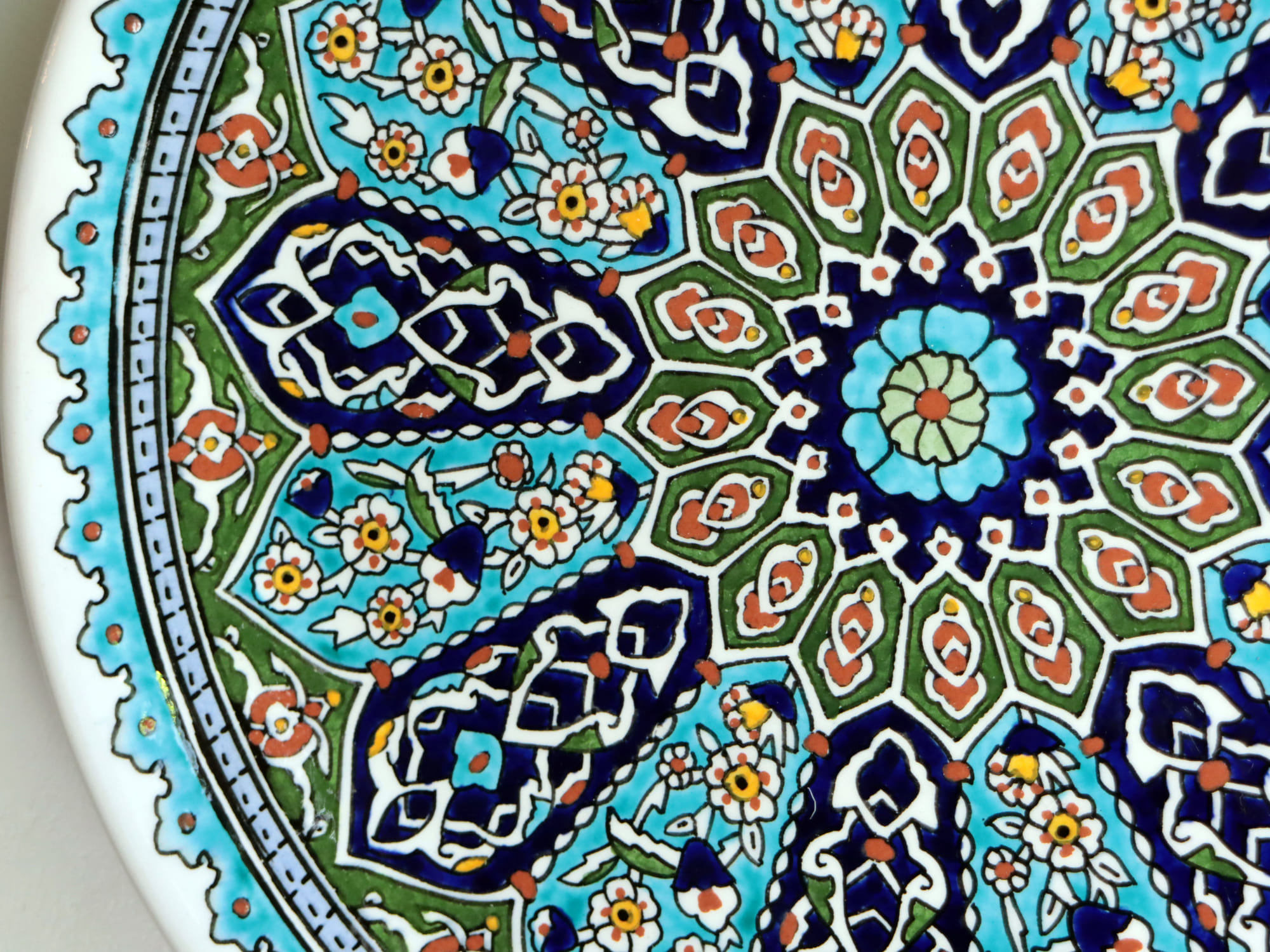 キリムスタイル / トルコ陶器 プレート 飾り皿 直径30cm キュタフヤ