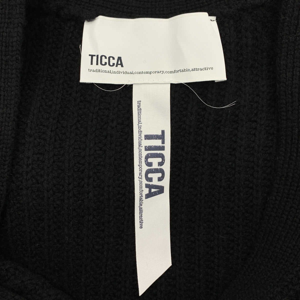 TICCA / ティッカ | ウール Vネック ロング ニット カーディガン | F