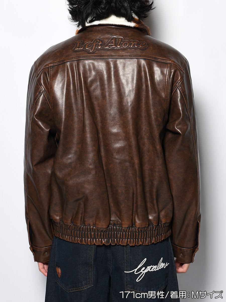 LEFT ALONE FAKE LEATHER JKT -BROWN- – LEFT ALONE OFFICIAL ONLINE STORE