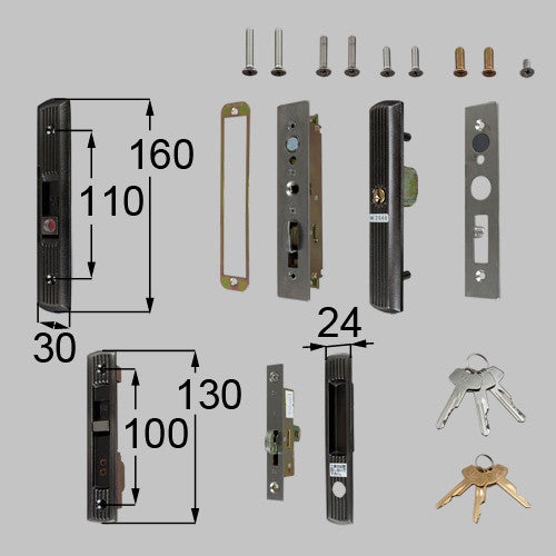 LIXIL・新日軽 内外締り サイド錠 玄関引戸部品 [X8DL1030ST] - LIXIL