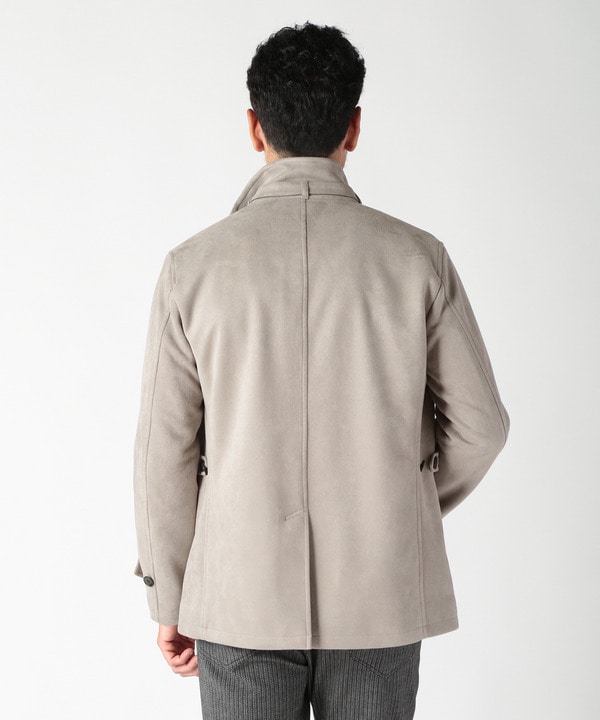 フェイクスエード立ち襟ダンボールニットブルゾン｜メンズファッション