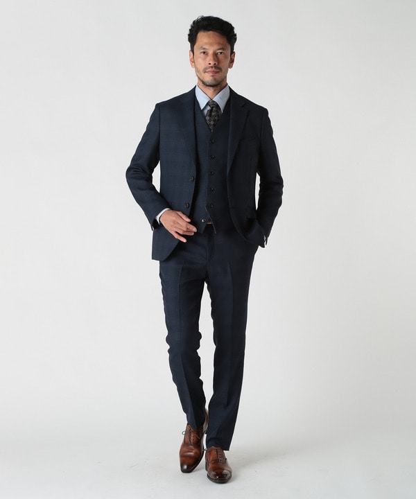 ミックスヤーンブッチャーチェックリバーシブルベスト｜メンズ