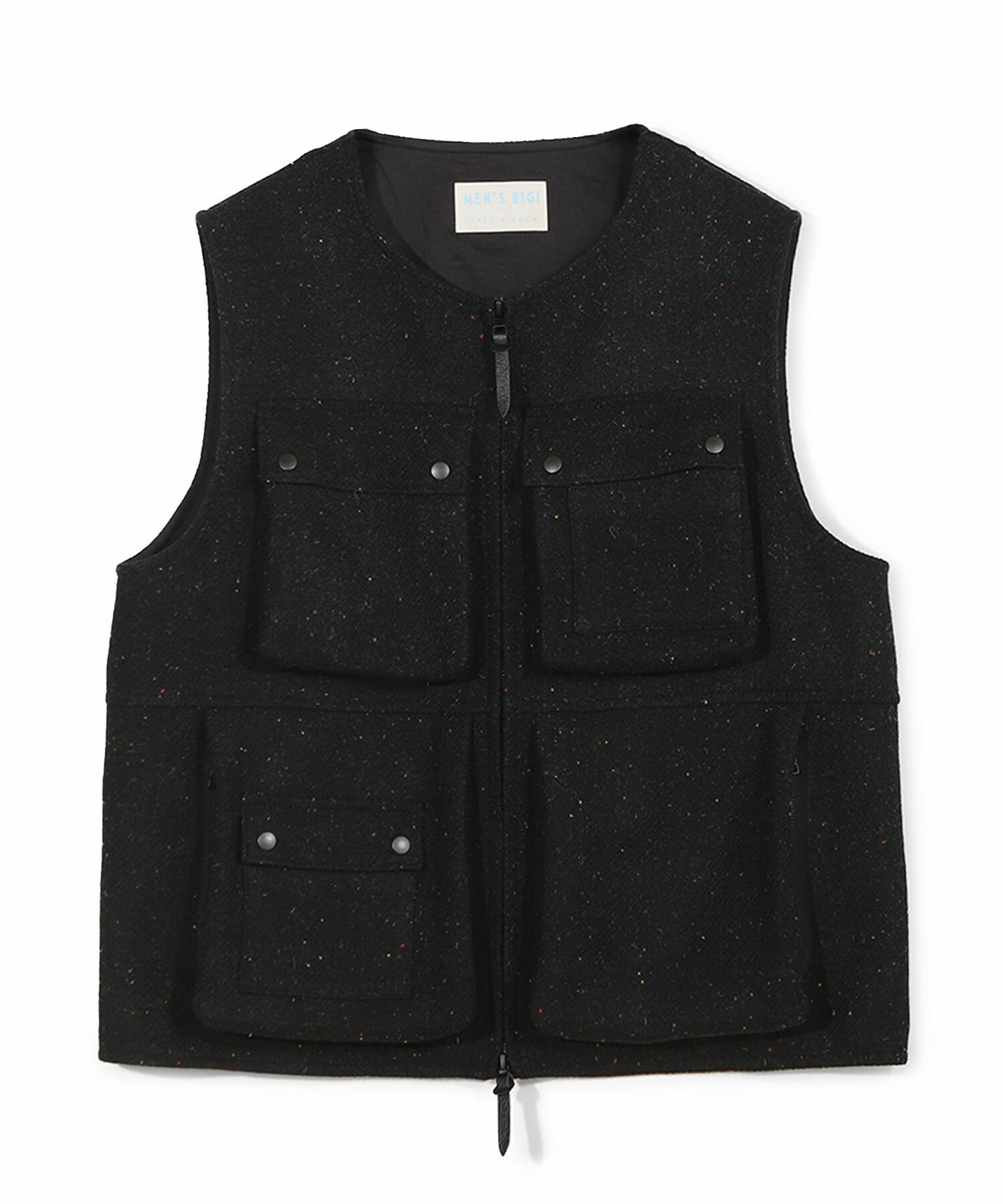 50th Anniv . 菊池武夫】HARRIS TWEED COLOR NEP VEST｜メンズ