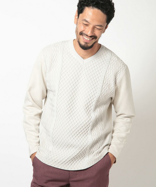 ニットコンビVネックカットソー｜メンズファッション通販 MEN'S BIGI