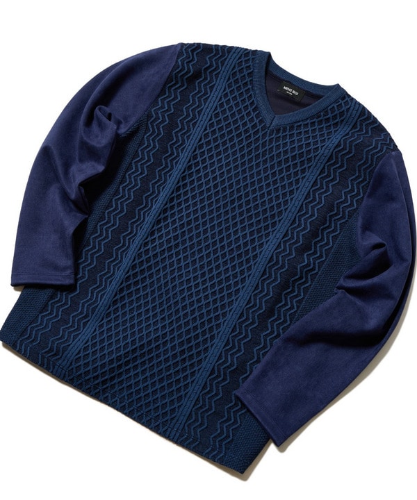 ニットコンビVネックカットソー｜メンズファッション通販 MEN'S BIGI