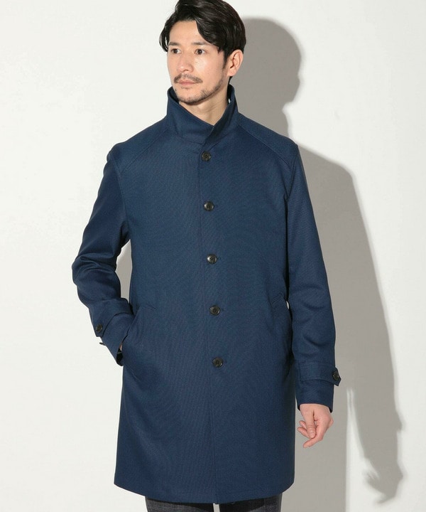T/Rバーズアイストレッチスタンドカラーコート｜メンズファッション