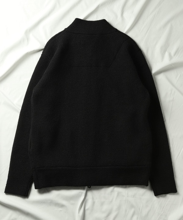 畦編みドライバーズニット/ジップアップニット｜メンズファッション