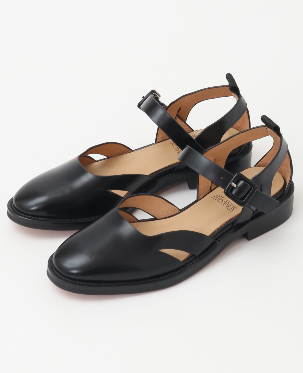 ARTESANOS/アルテサノス】ストラップレザーフラットシューズ｜LOGEMENT