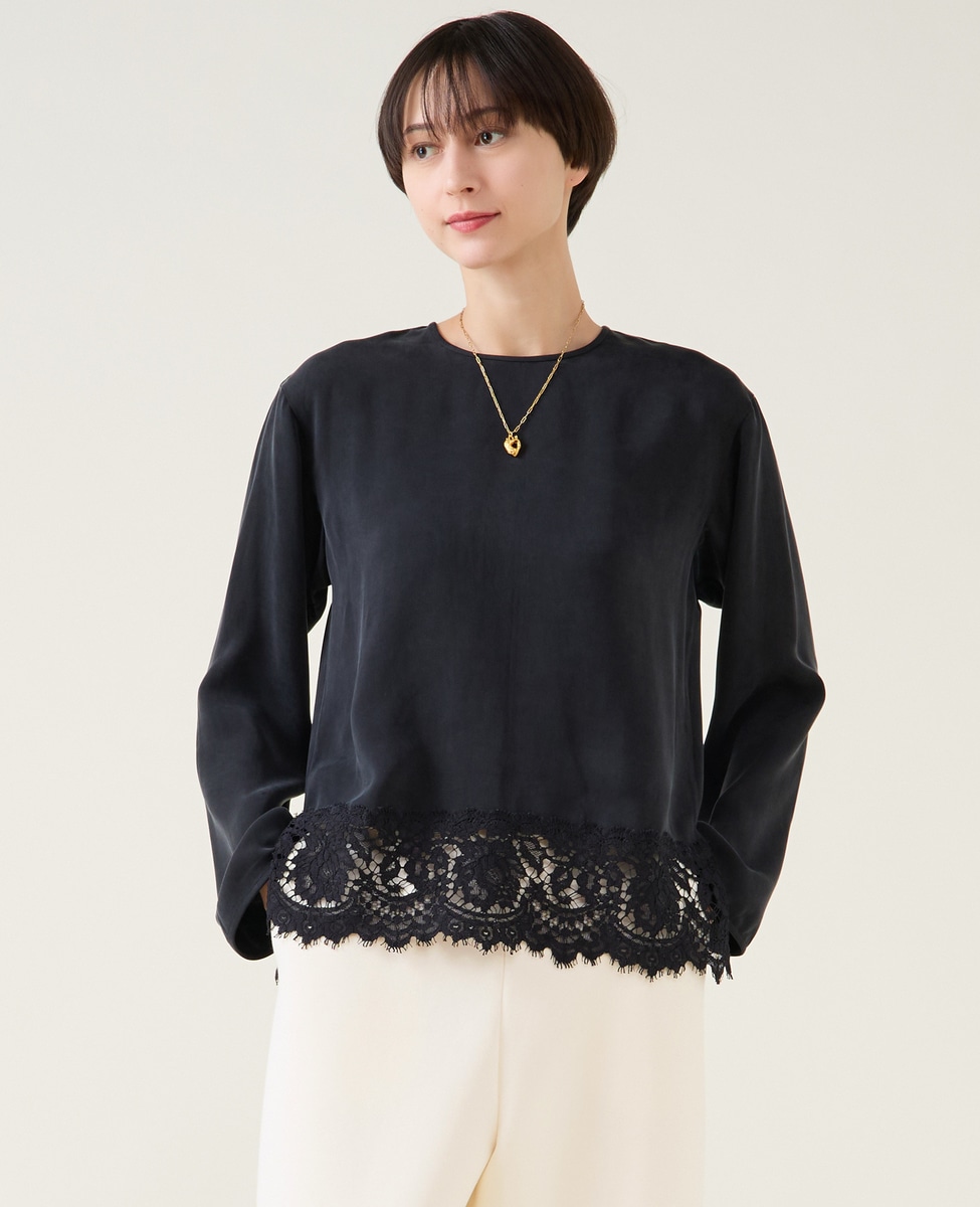 キュプラリバーレースブラウス（セットアップ可）｜martinique