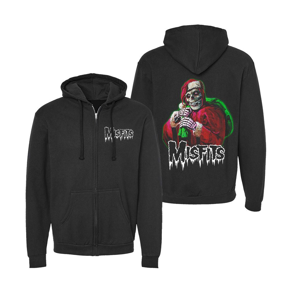 Misfits Holiday Fiend Black Zip Hoodie - Official | Misfits Records