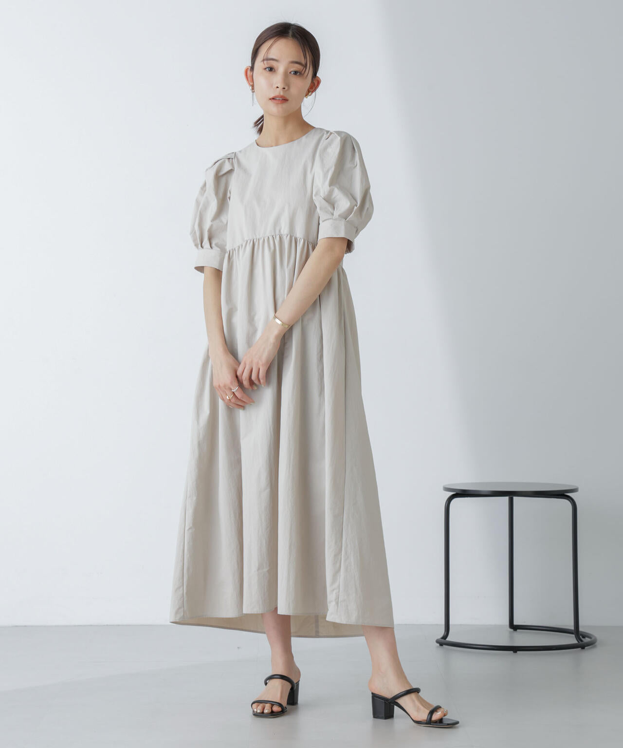 星玲奈 × NANO universe 」タックスリーブ タスラン マキシ ワンピース