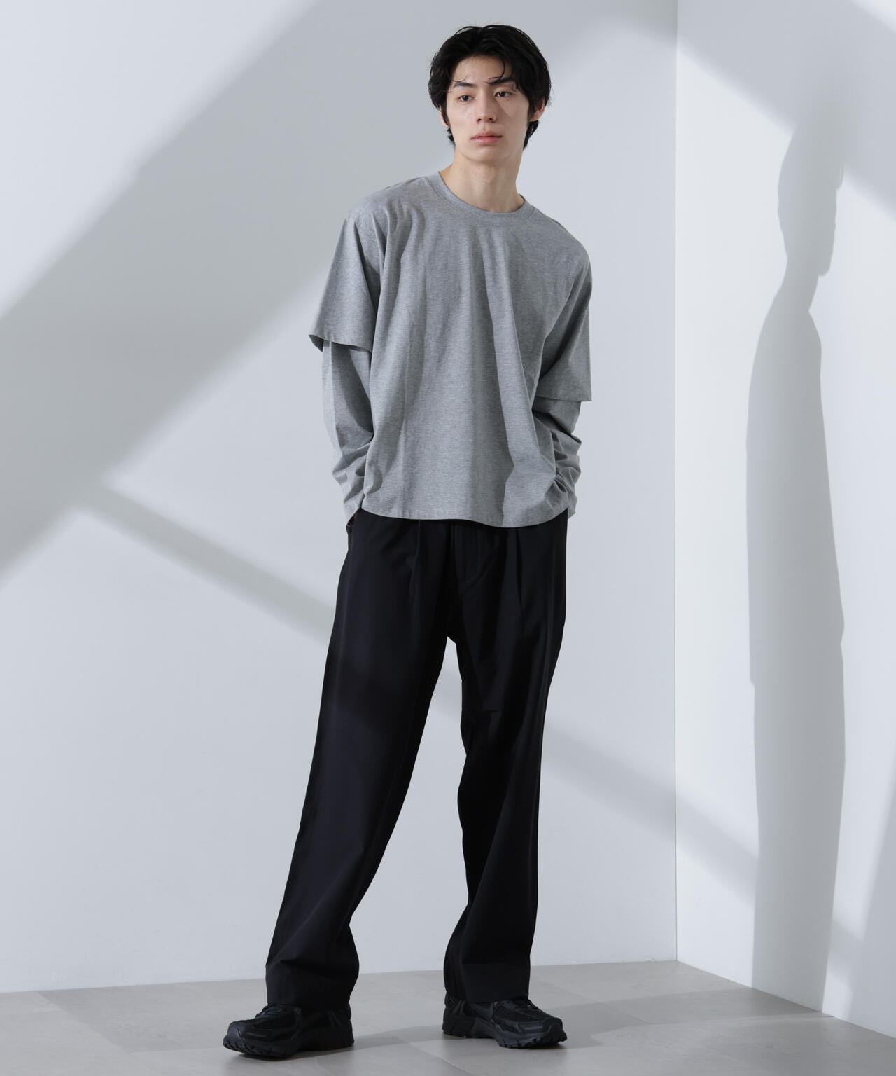 WEB限定/ フェイク レイヤード Tシャツ 長袖