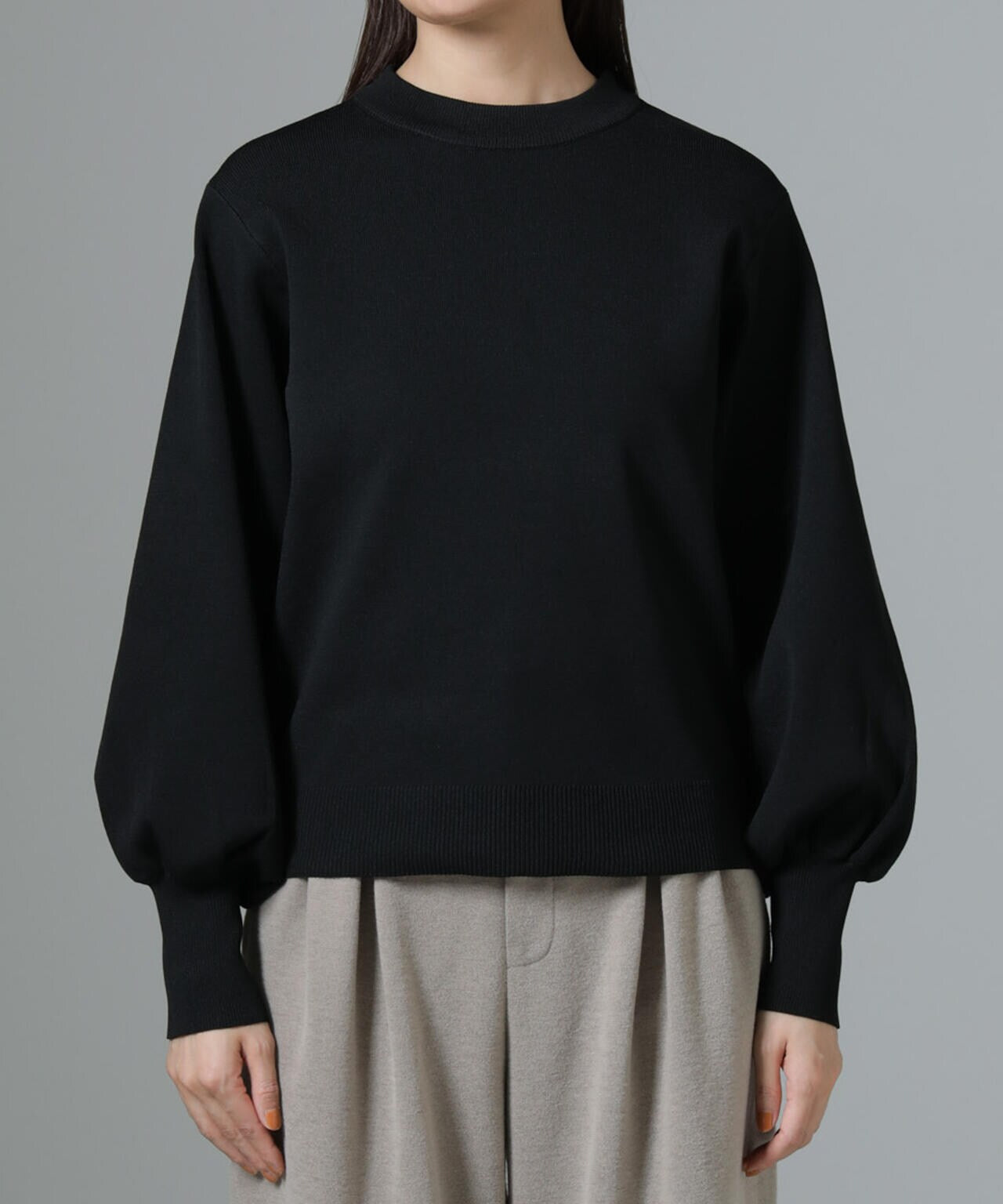 総針 ニット クルーネック トップス ( セットアップ 可 )