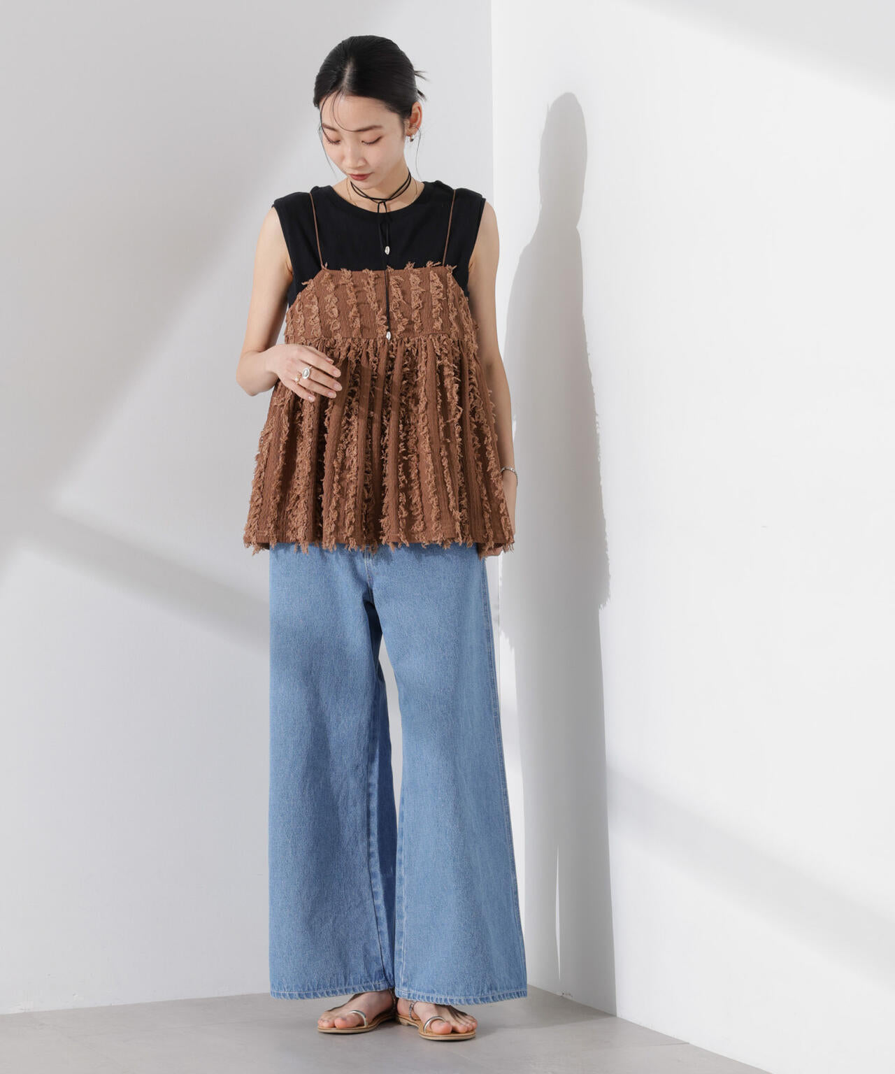 フリンジ キャミソール ビスチェ