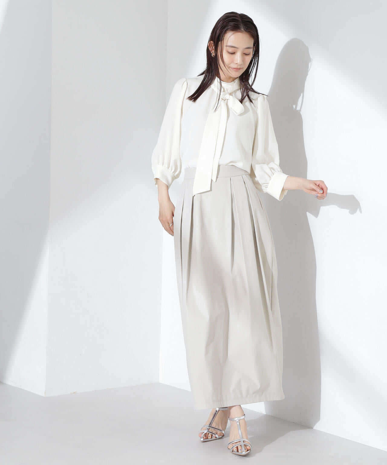 ボウタイ 取り外し可 2way ブラウス