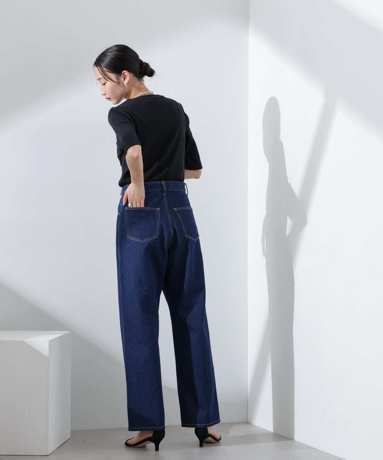 テーパード ストレート デニム パンツ（ セットアップ 可）