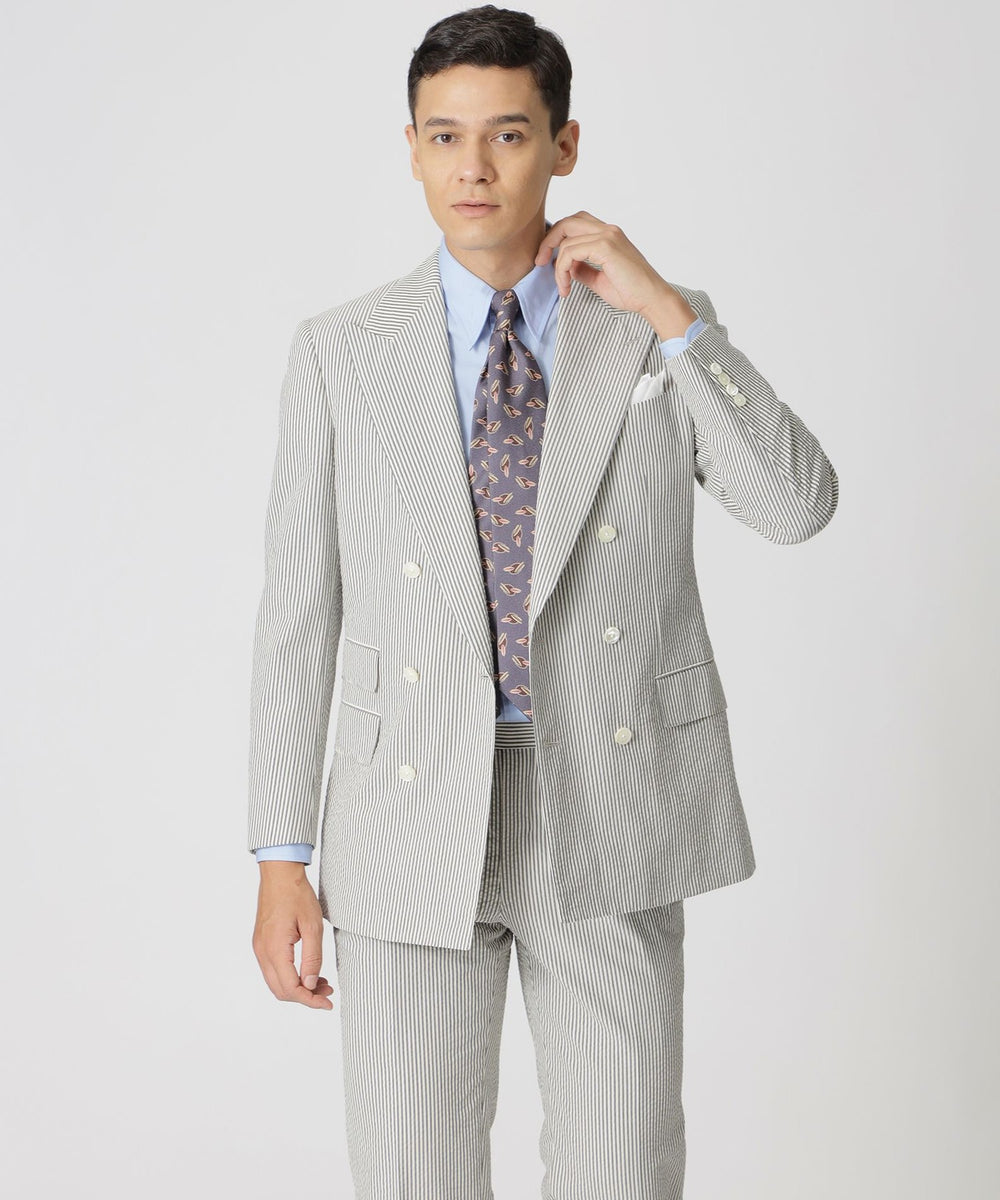 数量限定】【COLLECTION LINE】コットンシアサッカーダブルブレスト