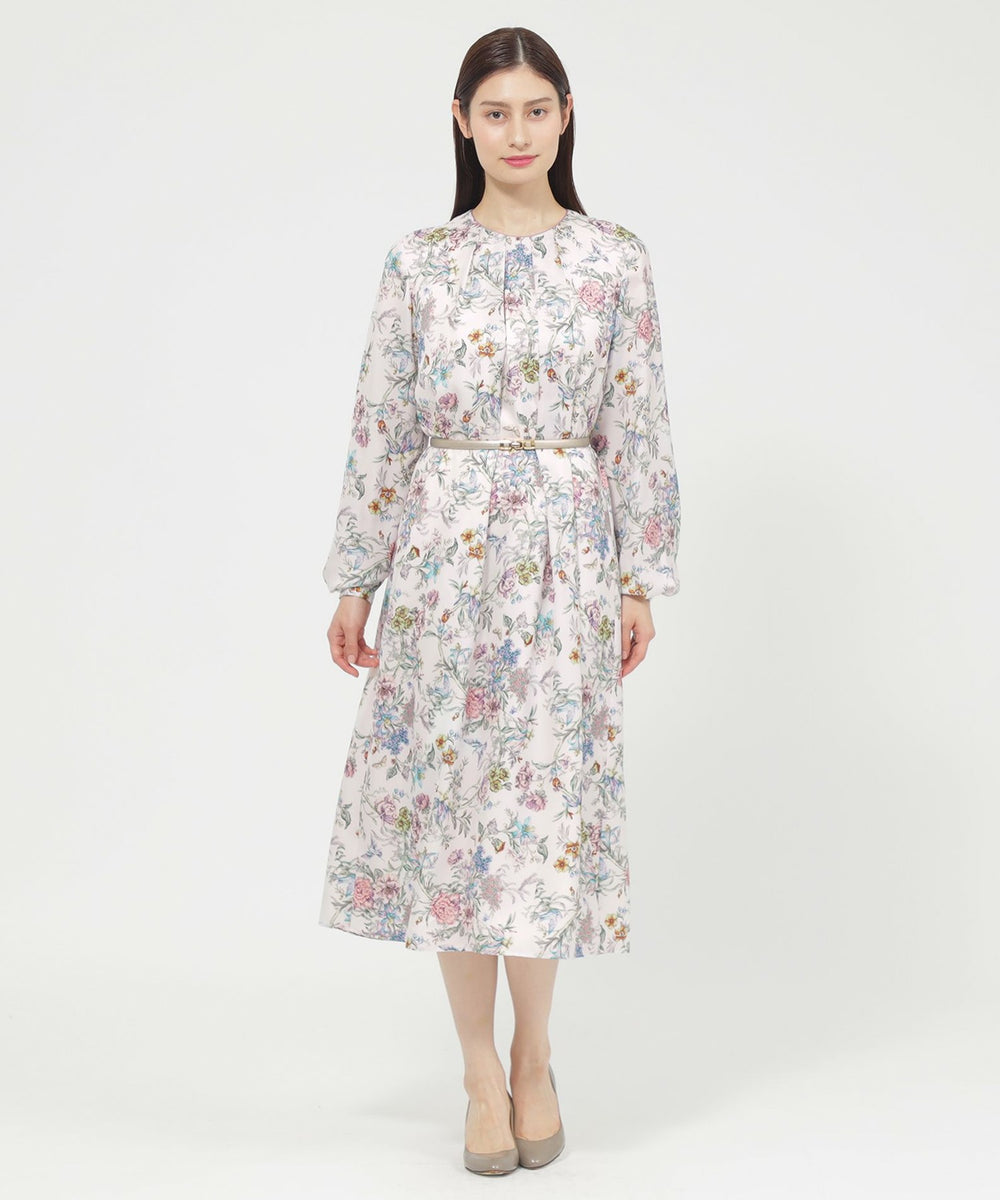 ウォッシャブル】ドローイングフラワー ワンピース(ワンピース)｜Paul