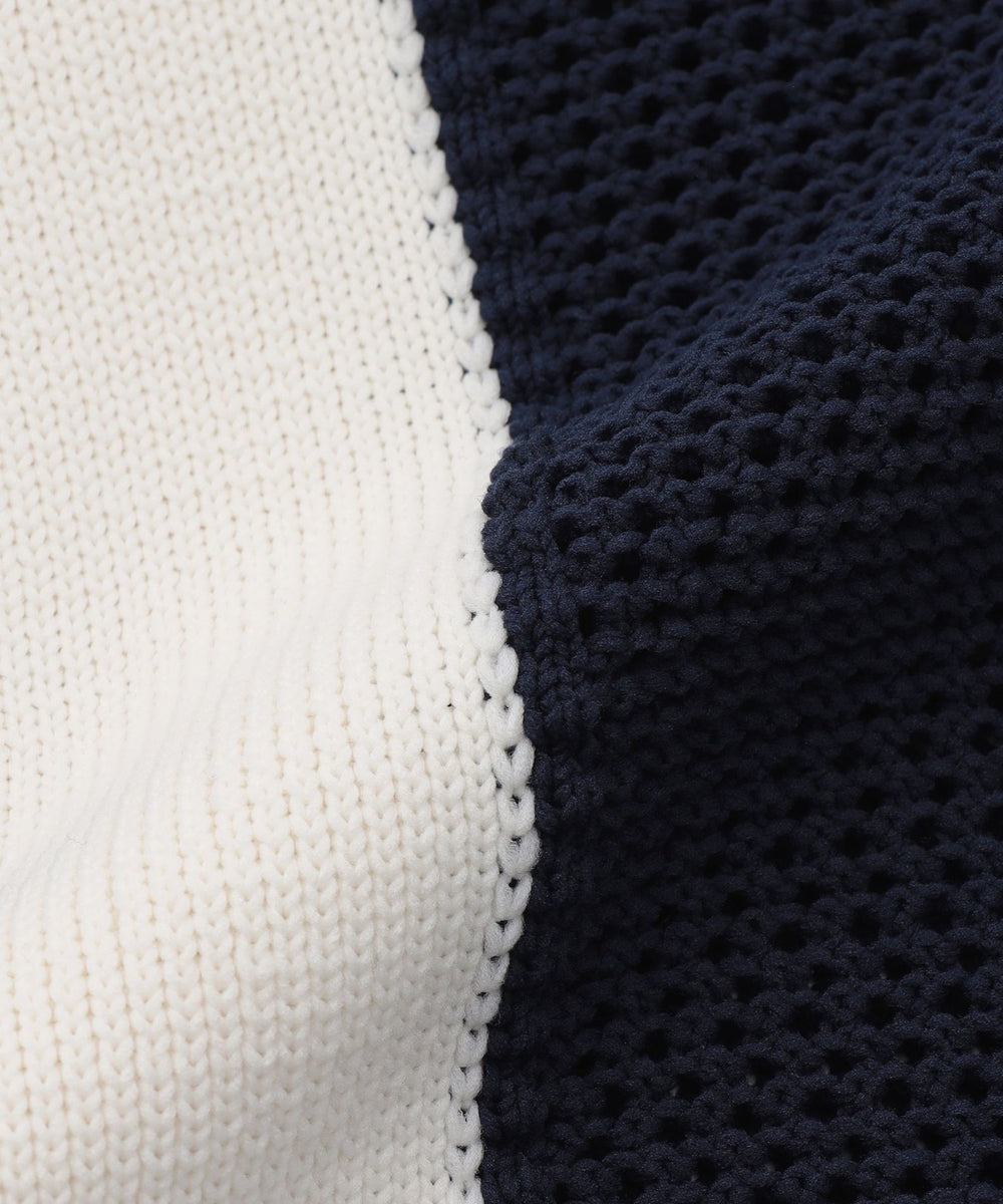 CULLNI/クルニ】ポロシャツ Bi Color Mesh Knit Zip Up Polo Shirt 25