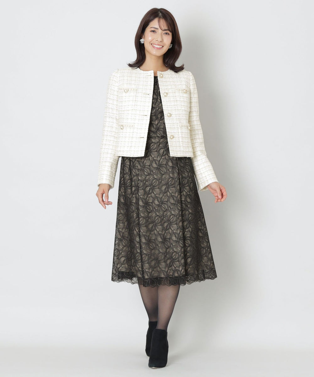 ファンシーツイード ノーカラージャケット(ジャケット)｜TO BE CHIC