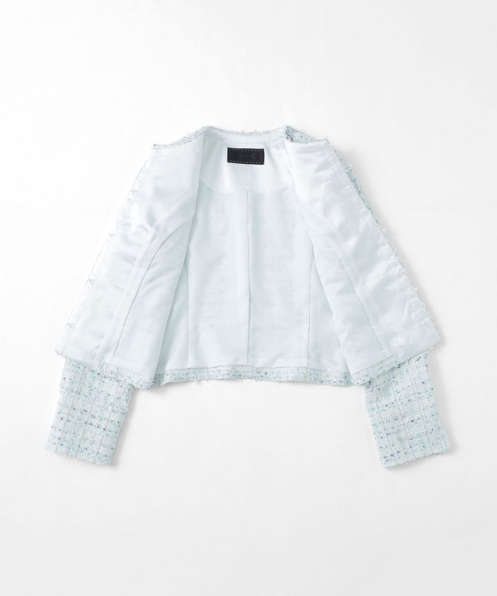 フラッグモールツイード ノーカラージャケット(ジャケット)｜TO BE