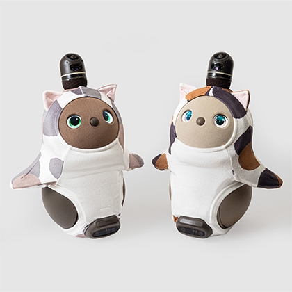 ねこみみベロア 三毛猫(しっぽ付き) ブラック＆ブラウン | LOVOT