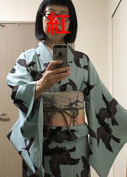 岡重の八咫烏浴衣とレースの被布。 | 紅ずきんのブログ（小紅帽的生活