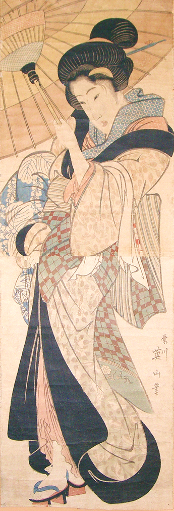 浮世絵美人の目 菊川英山 傘持ち美人図 | もさくの浮世絵はじめました。