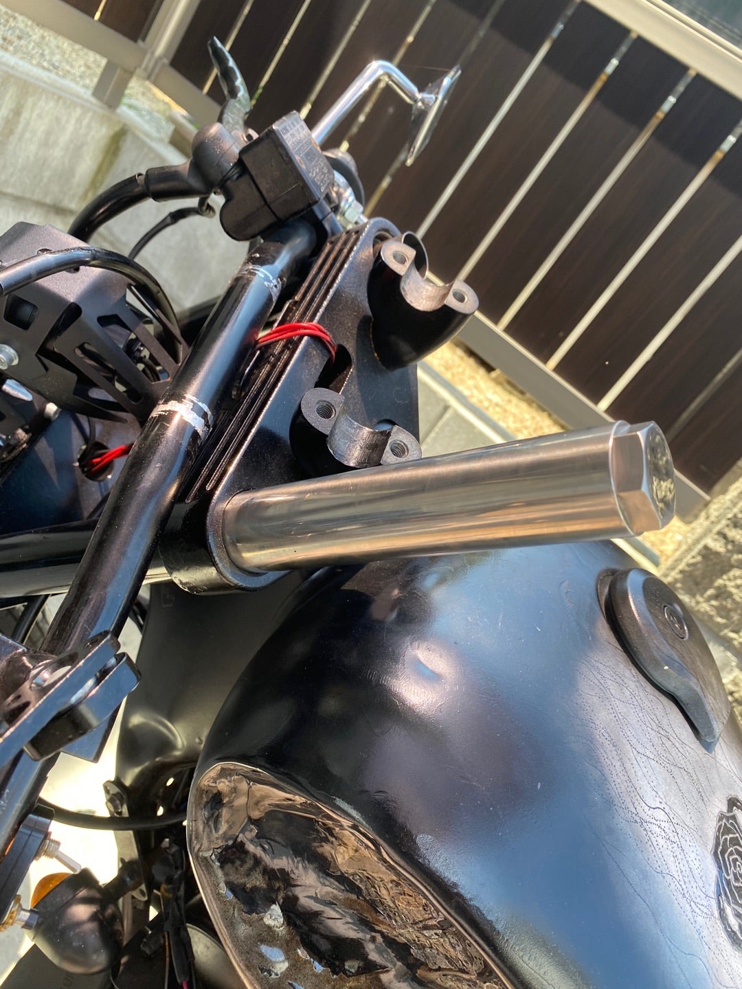 ビラーゴ フォーク延長 サイドスタンドも延長DIY | ミニマリストに憧れ