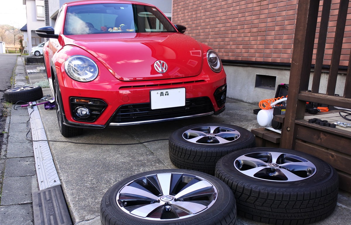 スタッドレスタイヤへの交換2021～VWザ・ビートルR-Line | ThePootle
