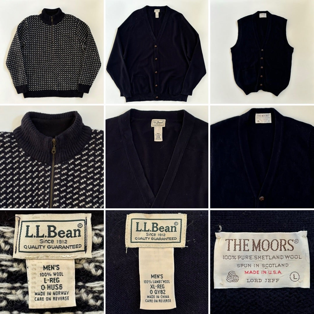 90-00年代L.L.Bean(L.L.ビーン)「ハーフジップバーズアイニット