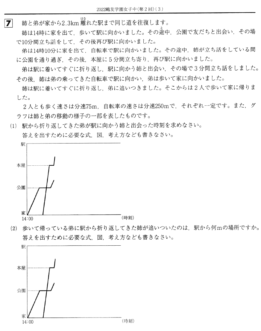 2022年鷗友学園(第2回)の入試問題の解説を書きました！ | 算数・数学