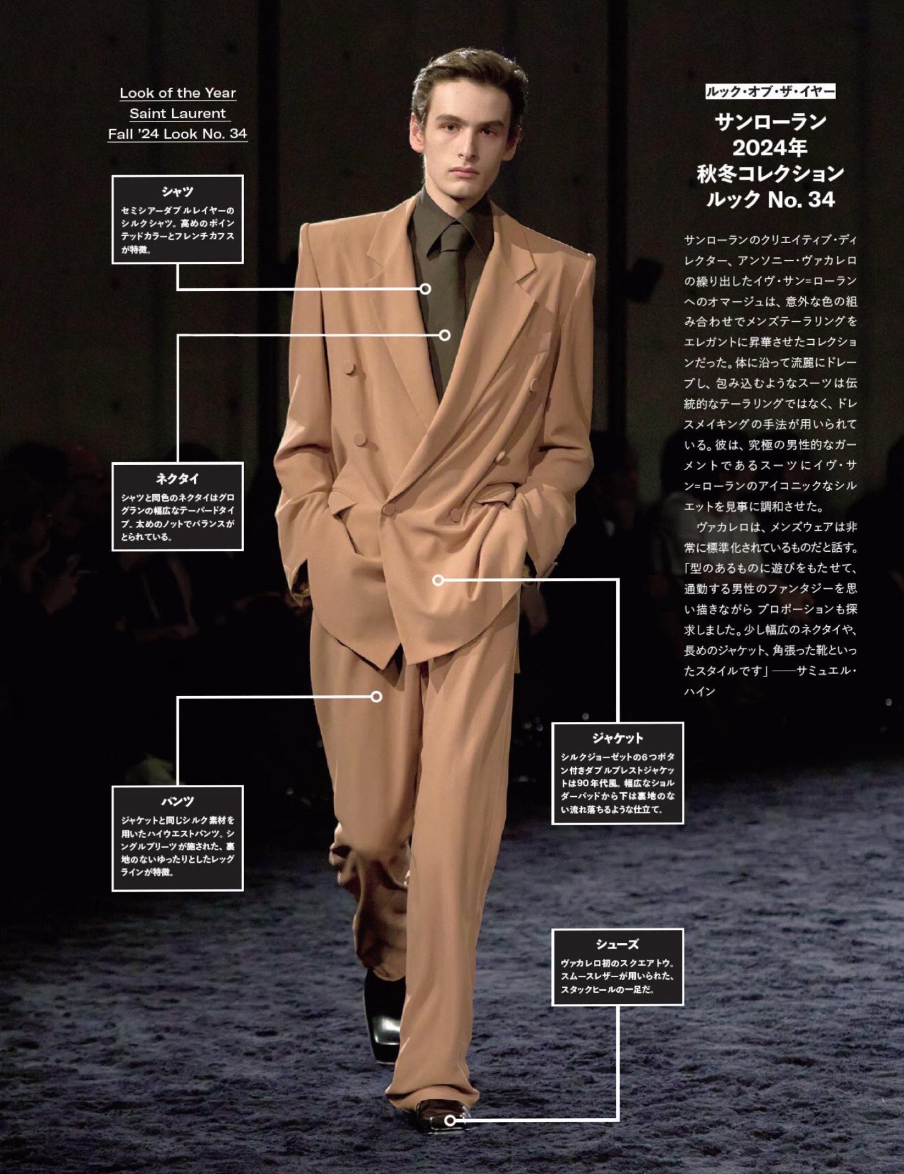 SAINT LAURENT（サン・ローラン）の新作2024秋冬コレクションのスーツ